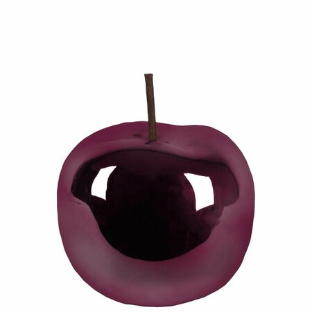 SMARTGIFTS Ceramic Apple Figurine with Stem, Polished Chrome & Red - Large SM3243656